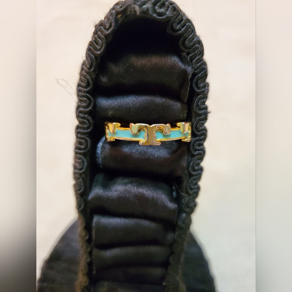 Tory Burch Serif-T Enamel Stackable Ring Size 7 M… - image 4